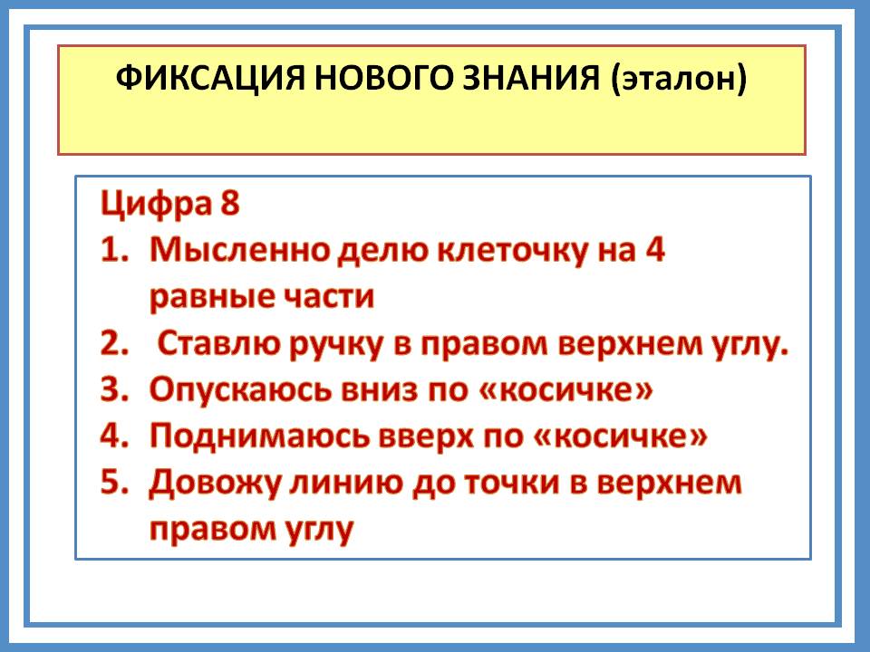 Фиксация нового знания (эталон)