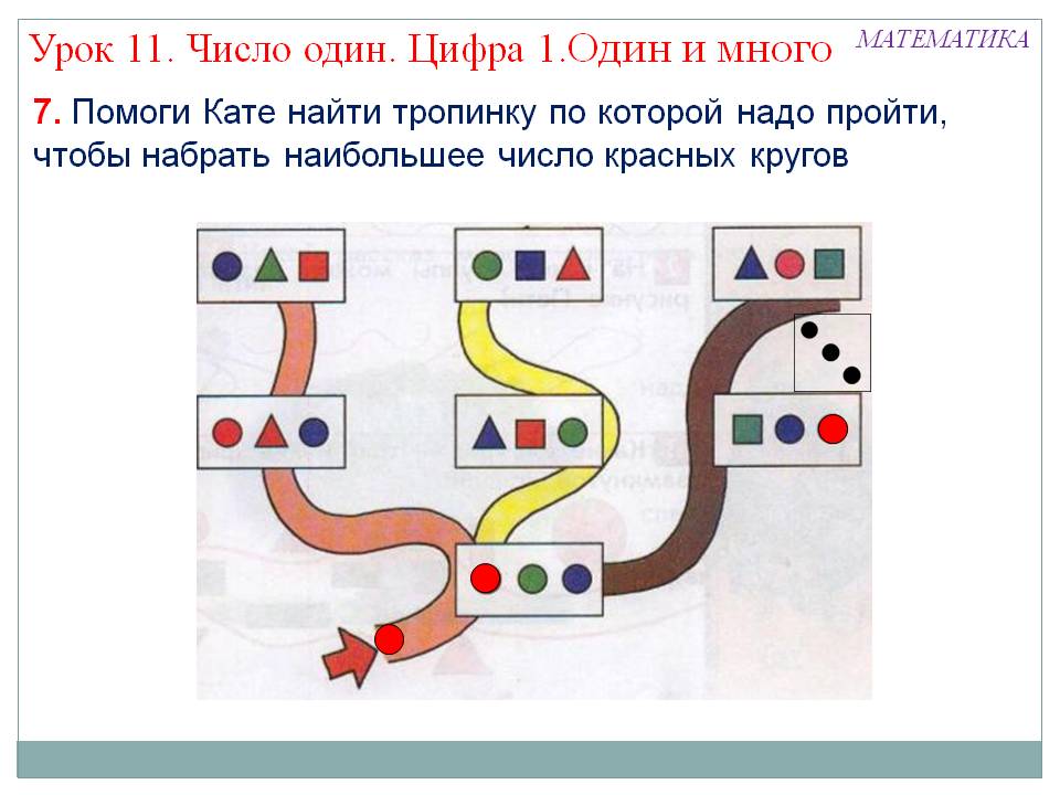 Наибольшее число красных кругов