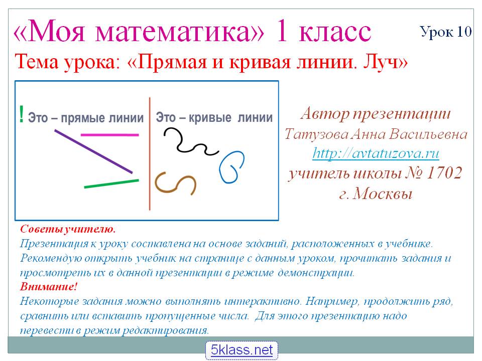 Прямая и кривая линии