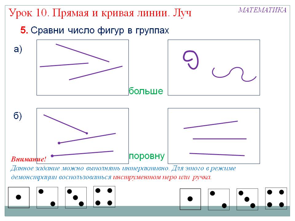 Сравни число фигур в группах