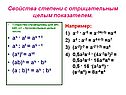 Свойства степени с отрицательным целым показателем