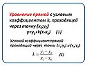 Уравнение прямой с угловым коэффициентом