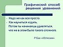 Графический способ решения уравнений