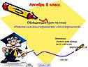 Алгебра 8 класс