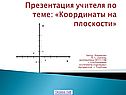 Презентация учителя по теме: «Координаты на плоскости»