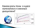 Какова роль темы в курсе математики и смежных дисциплин