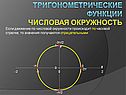 Тригонометрические функции Числовая окружность