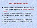 The tasks of the lesson