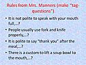 Rules from Mrs. Manners