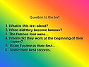 Question to the text