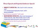Direct speech and reported (indirect) speech