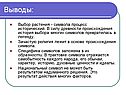 Выбор растения