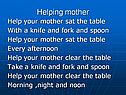 Helping mother