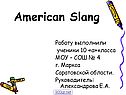 American slang