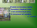 Я навек за туманы и росы полюбил у берёзки стан