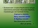 Есенинская «страна берёзового ситца» наполнена разными образами