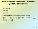 Использование электронных моделей в деятельности человека