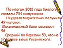 По итогам 2012 года биологию сдавали 734 выпускника