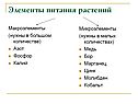 Элементы питания растений