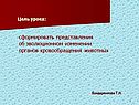 Сформировать представления об эволюционном изменении органов