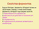 Свойства ферментов