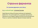 Строение ферментов