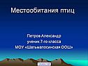 Местообитания птиц