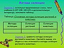 Основные методы селекции