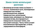 Какое тепло используют растения