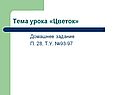 Тема урока «Цветок»