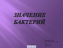 Значение бактерий