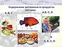 Содержание витаминов в продуктах питания А, В, С