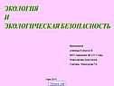 Экология и экологическая безопасность