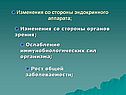Изменения со стороны эндокринного аппарата;