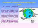 Основные источники загрязнения воздушной среды