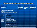 Оценочный лист игры-конструктора