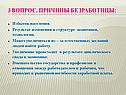 Причины безработицы