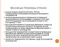 Основные проблемы отрасли