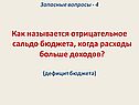 Как называется отрицательное сальдо бюджета
