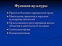 Функции культуры