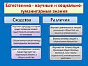 Естественно - научные и социально-гуманитарные знания