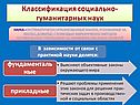 Классификация социально-гуманитарных наук