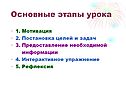 Основные этапы урока