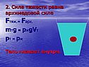 Сила тяжести равна архимедовой силе