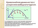 Криволинейное движение тел с ускорением свободного падения