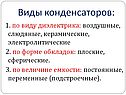 Виды конденсаторов