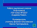 Работу выполнил ученик 8«Б»класса ГОУ СОШ №1037 Андреев Павел