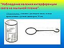 “Наблюдение явления интерференции света на мыльной пленке”