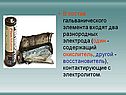 Состав гальванического элемента