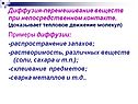 Диффузия-перемешивание веществ при непосредственном контакте